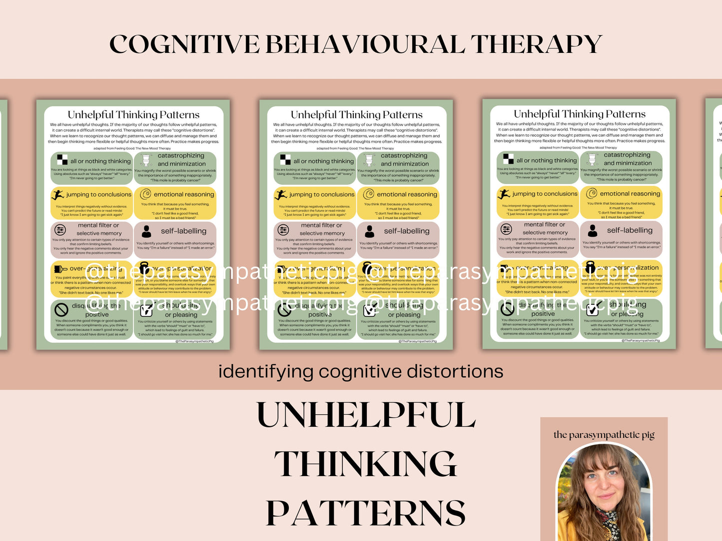 Cognitive Distortions Infosheet | Anxiety Treatment Guide | Therapy Office Decor | Printable PDF Download | Mental Health Self-Help Resource
