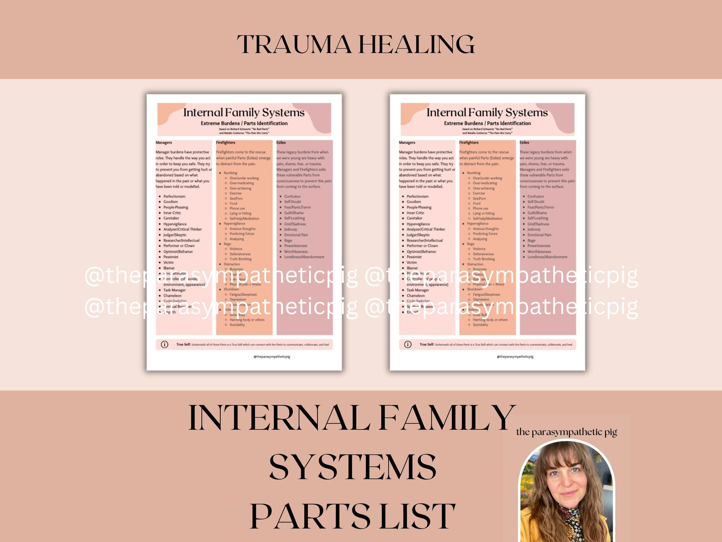 IFS Trauma Healing | Emotional Parts & Inner Manager Assessment | Internal Family Systems Therapy Materials for Counseling | PDF Download | Printable Worksheet