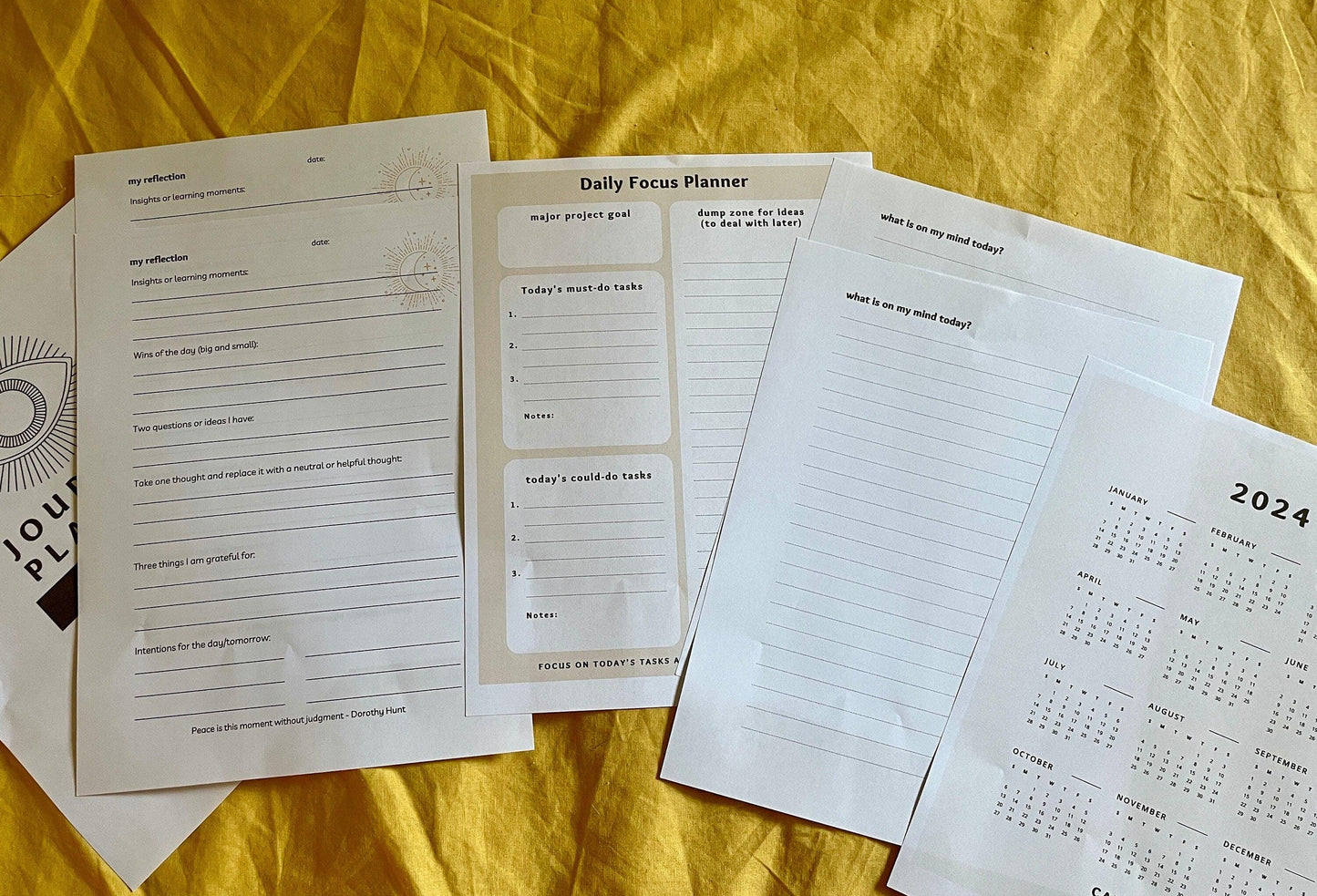 Bundle of Anxiety Workbook & Symptom Tracker | Nervous System Map | Mental Health Journal 2025 Calendar | Unhelpful Thinking | Digital Download