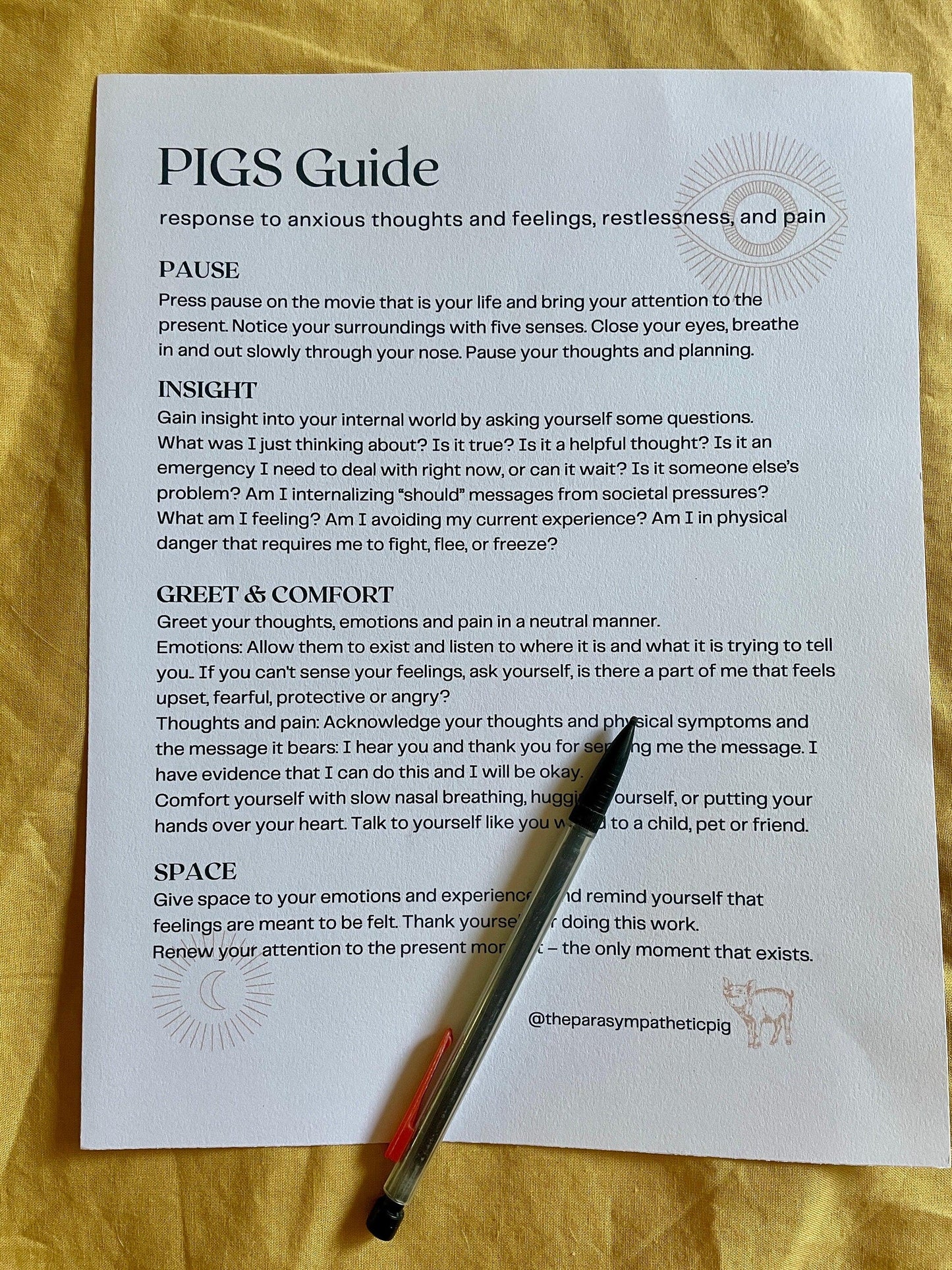 4 Step Guide for Anxiety, Insomnia, Stress, Pain | anxiety worksheet, destress tool, insomnia relief, stress worksheet