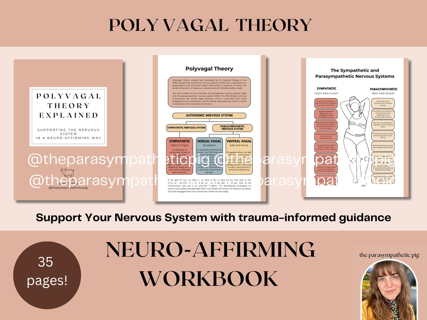 Polyvagal Theory Workbook for Nervous System Regulation | Trauma-Informed Printable Guide for ND Women & Burnout Recovery