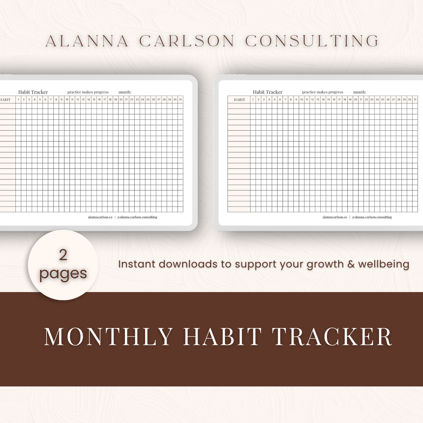 Monthly Wellness Tracker Template | A Simple Habit Tracker for Building Routines Without Pressure