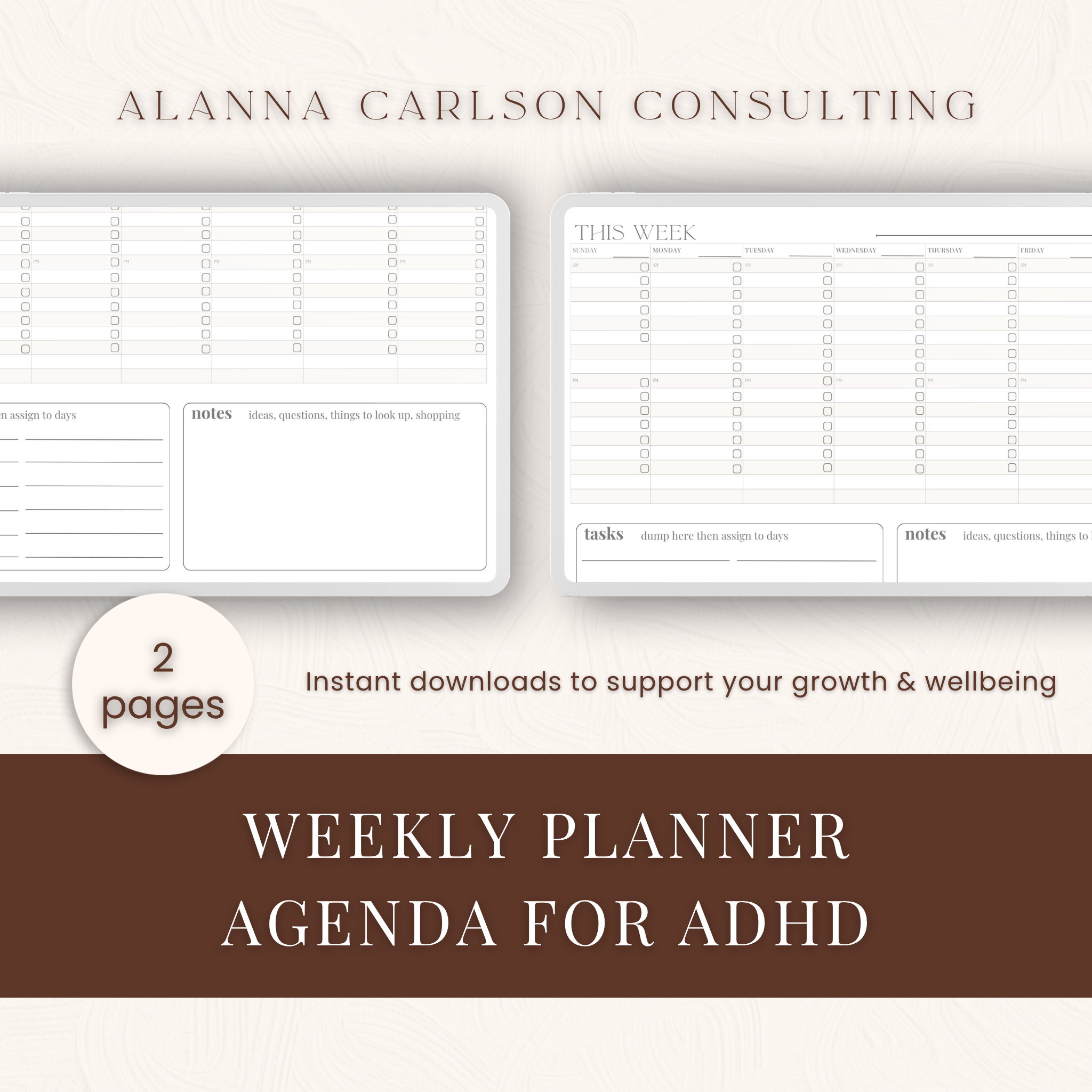 Weekly Planner for ADHD | A Simple Week-at-a-Glance Planner Designed f ...