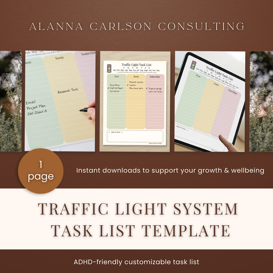 ADHD To-Do List Template (Traffic Light System) | A Simple Daily Task Management System for ADHD & Overwhelm
