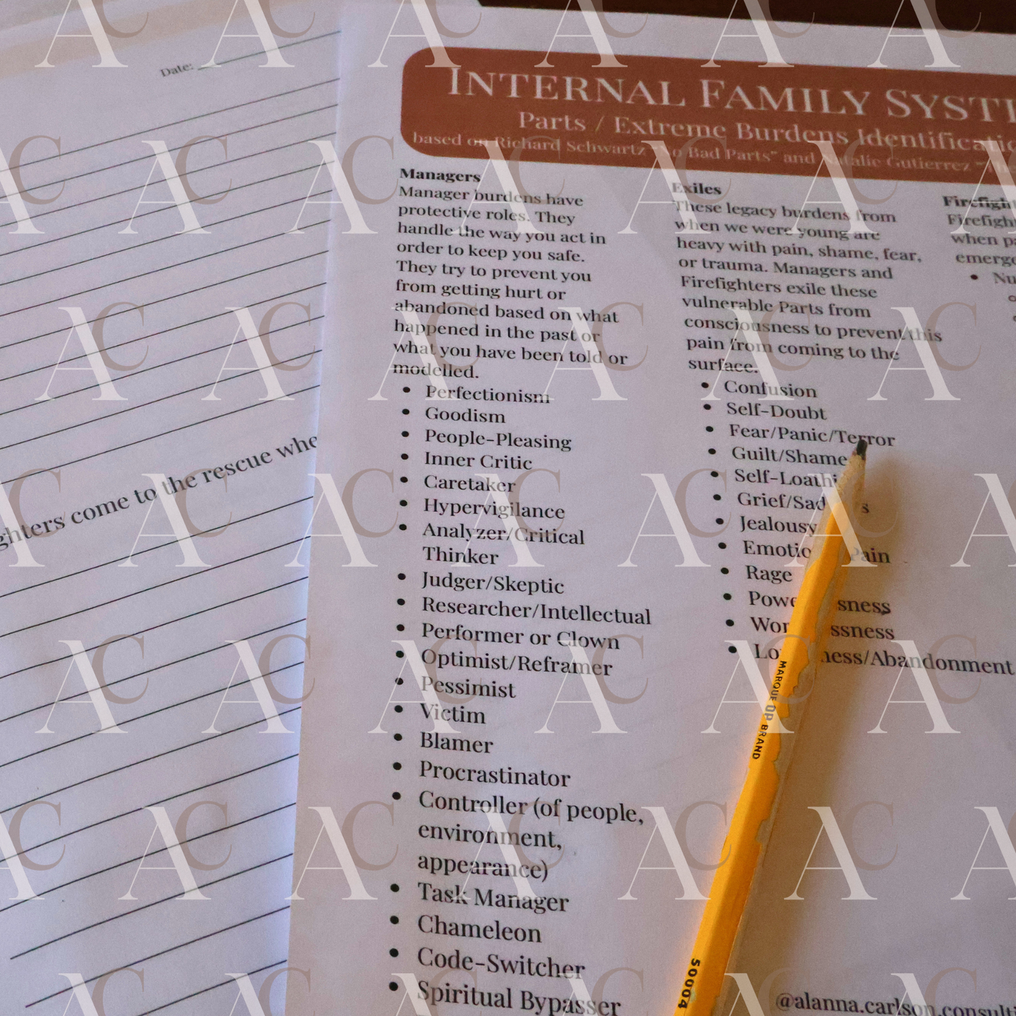 IFS Trauma Healing Map & Parts Worksheet | A Gentle Internal Family Systems Guide and Inner Manager Assessment