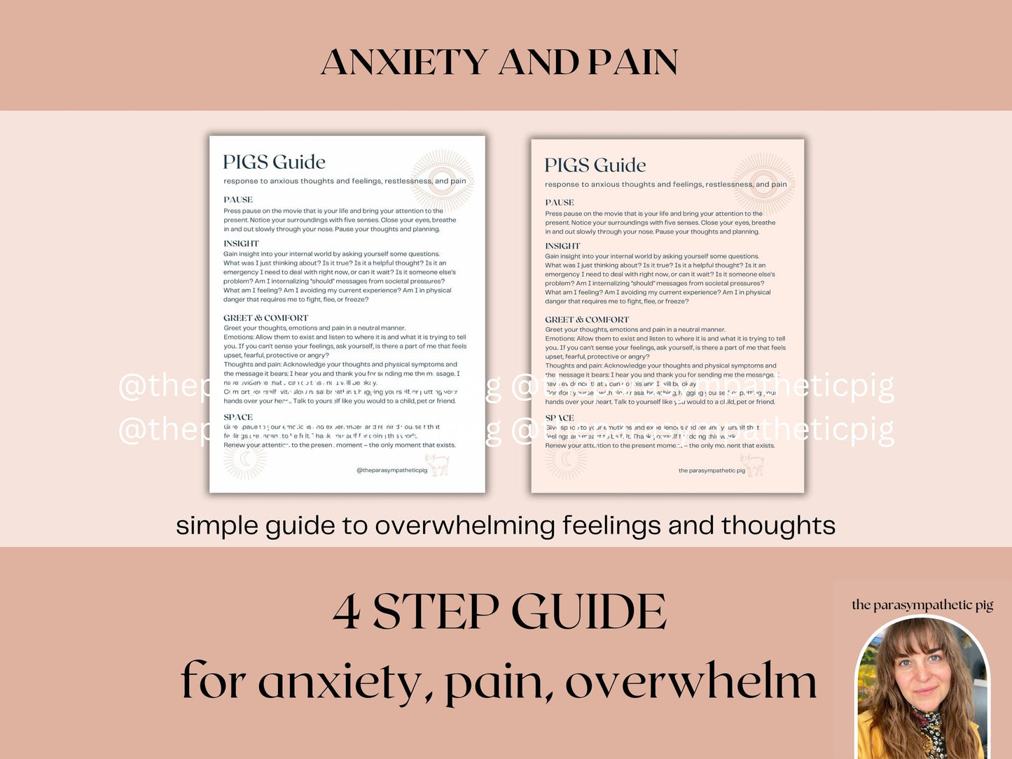 4 Step Guide for Anxiety, Insomnia, Stress, Pain | anxiety worksheet, destress tool, insomnia relief, stress worksheet