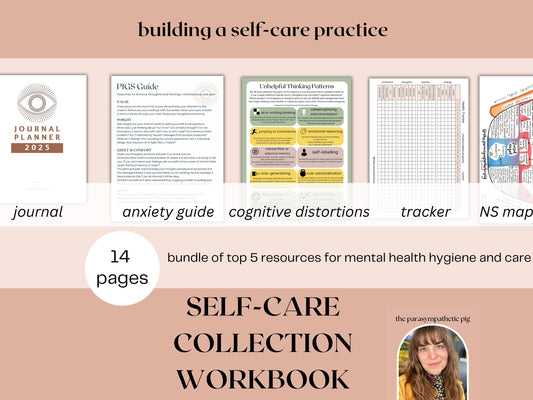 Bundle of Anxiety Workbook & Symptom Tracker | Nervous System Map | Mental Health Journal 2025 Calendar | Unhelpful Thinking | Digital Download
