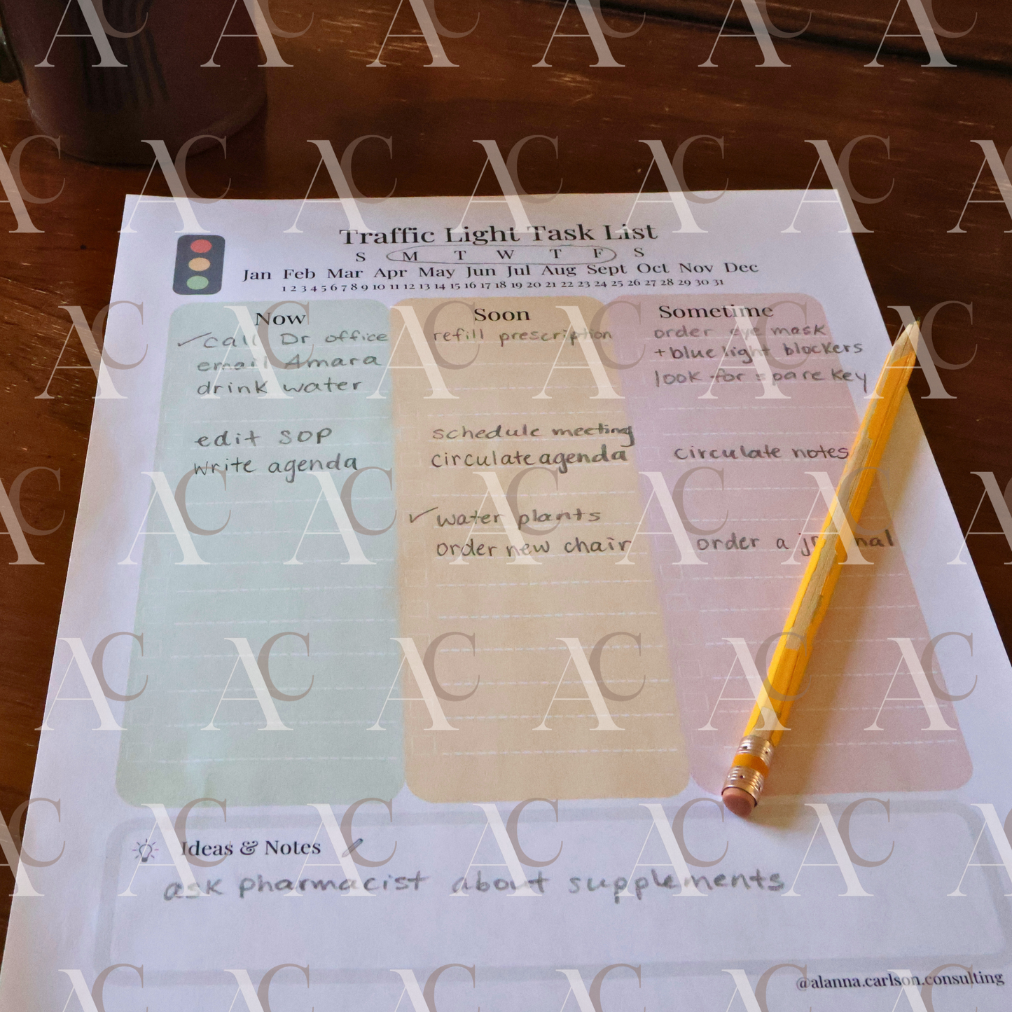 ADHD To-Do List Template (Traffic Light System) | A Simple Daily Task Management System for ADHD & Overwhelm