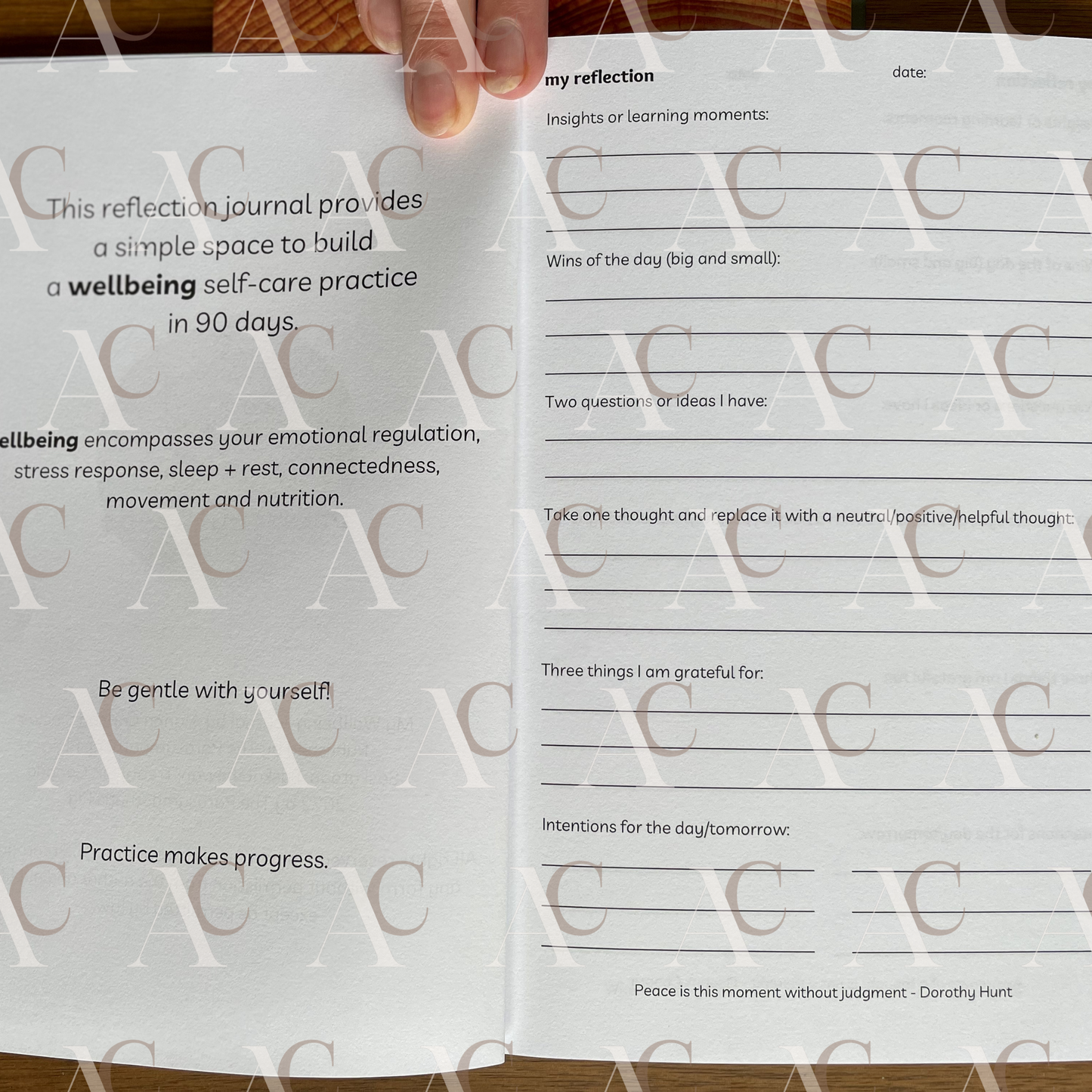The Wellbeing Journal | A Supportive Daily Journal Designed for Rest, Reflection, and Real Life